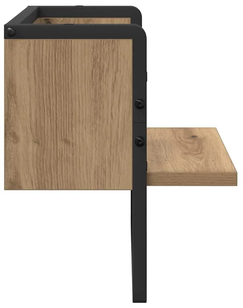 Falpolc polcokkal Művészi tölgy 30 x 25 x 30 cm Faanyag