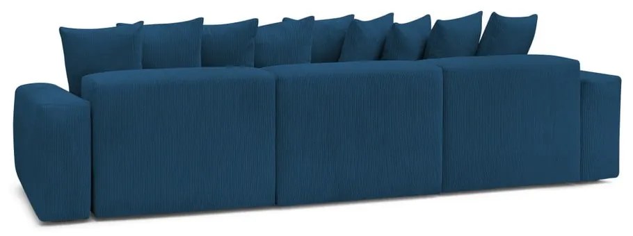 Sötétkék kordbársony sarokkanapé Voltaire – Bobochic Paris