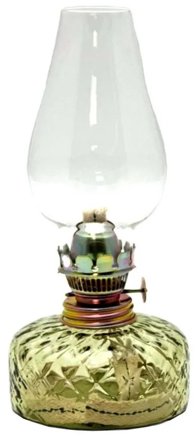 Petroleumlámpa JOSEFÍNA 22 cm erdőzöld színben