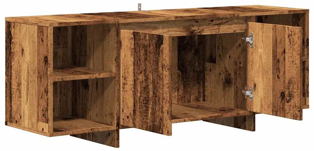 antik fa színű szerelt fa TV-szekrény 130 x 35 x 50 cm