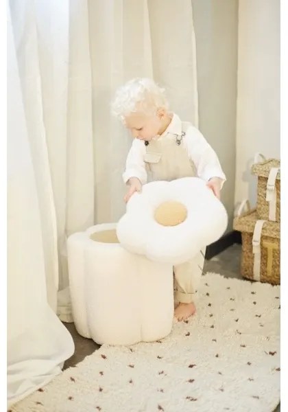 Childhome - Taburet FLOWER átm. 35 cm krémes