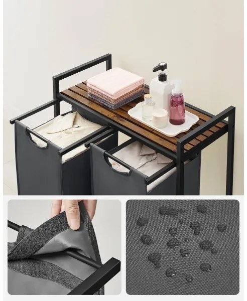 Ruhaszennyes kosár REX barna/szürke