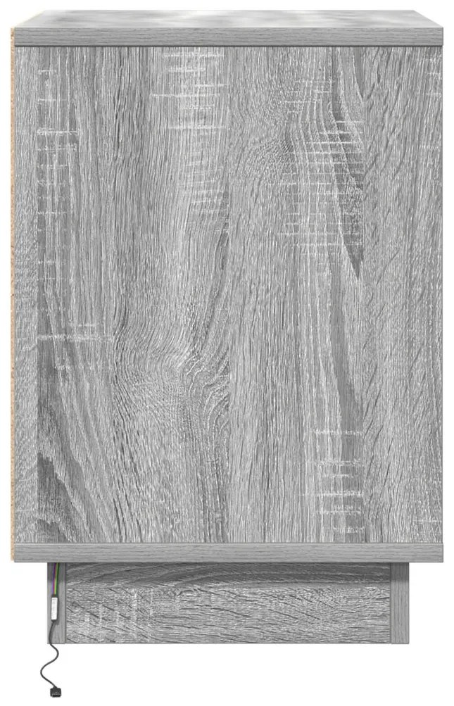 Éjjeli szekrény LED világítással 2 db Szürke Sonoma 39x34,5x50 cm