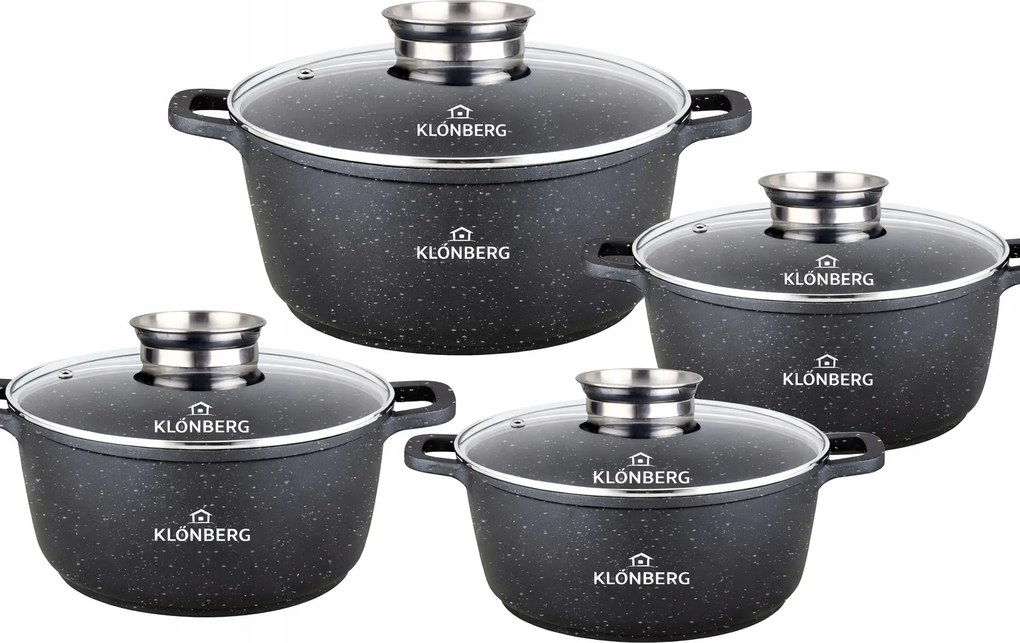 Edénykészlet KB-4022 Márvány Indukciós Gáz 8 db-os Fekete