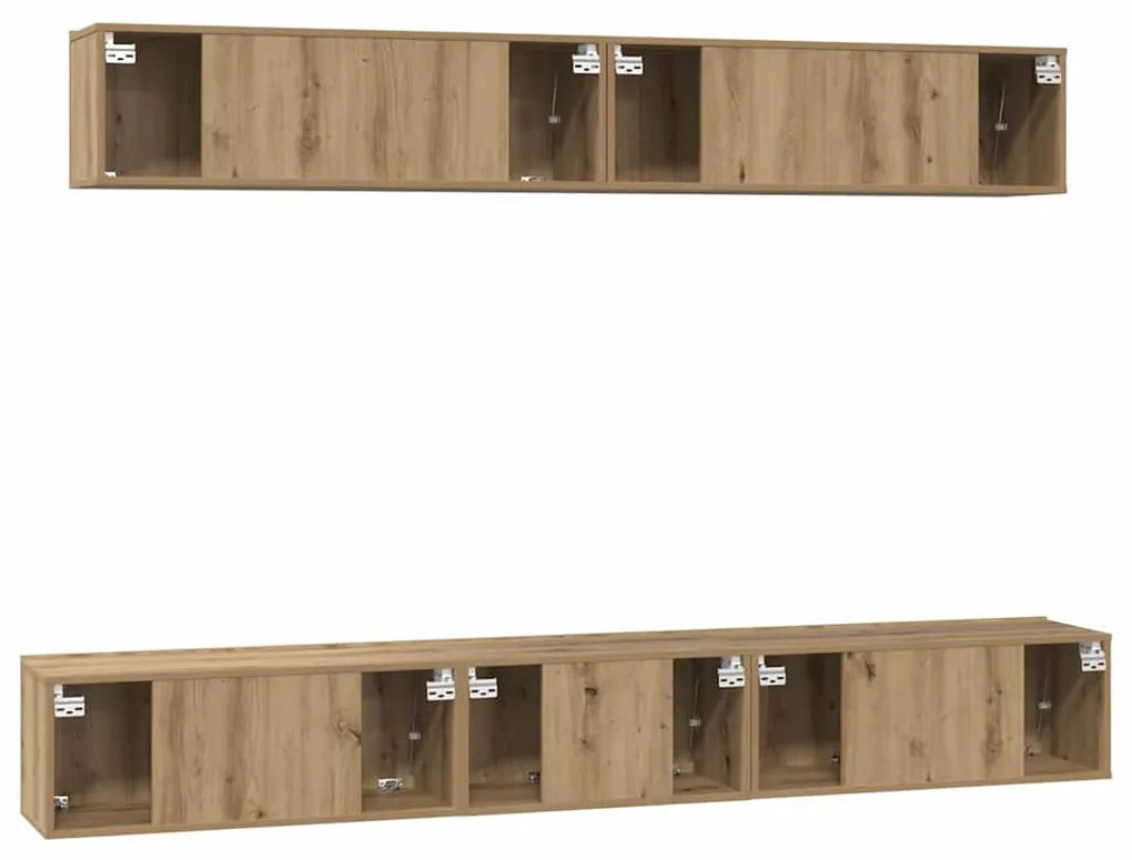 TV Szekrény Szett 5 pcs kézműves tölgy 80 x 30 x 30 cm Közepes