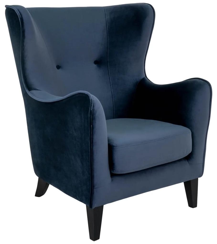CAMPO II kék bársony fotel