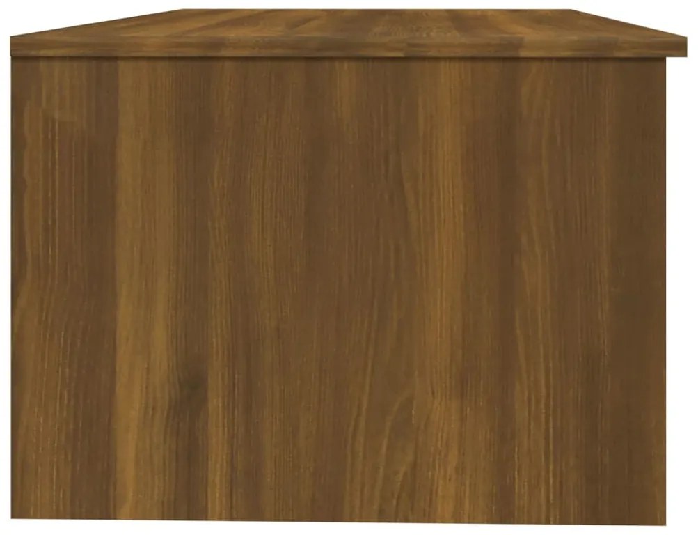 Barna tölgyszínű szerelt fa dohányzóasztal 102 x 50 x 36 cm