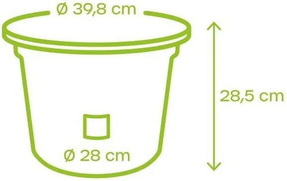 Plastia Öntözés nélküli virágcserép Narza átmérő40 cm, antracit, 40 cm átmérőjű
