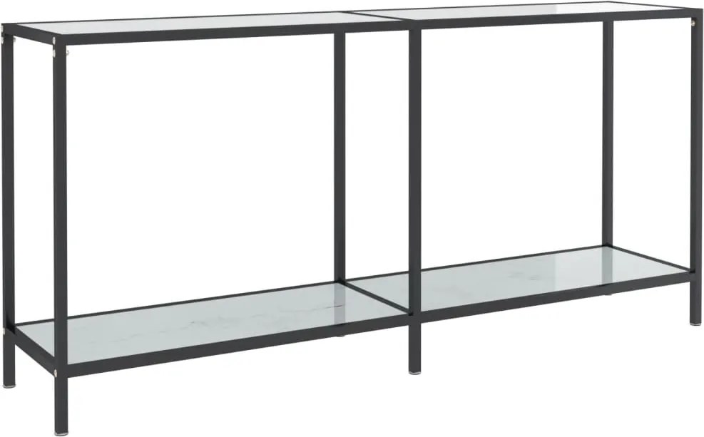 vidaXL fehér edzett üveg tálalóasztal 160 x 35 x 75,5 cm