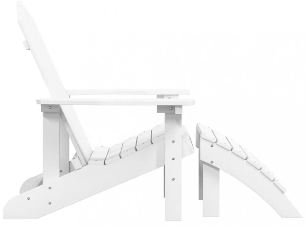 fehér HDPE kerti adirondack szék lábtartóval