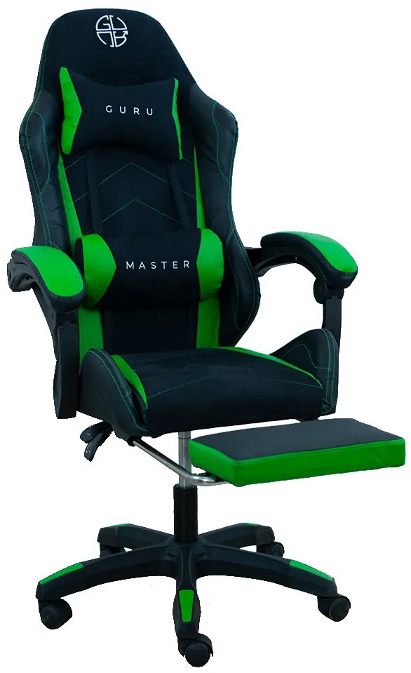 Master GM2-GN-L kényelmes főnöki gamer szék forgószék lábtartóval