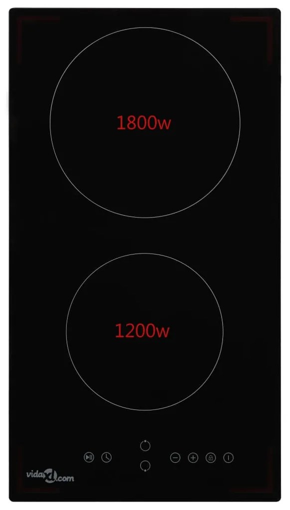 vidaXL 2 égős kerámia főzőlap érintésérzékeny vezérlőpanellel 3000 W