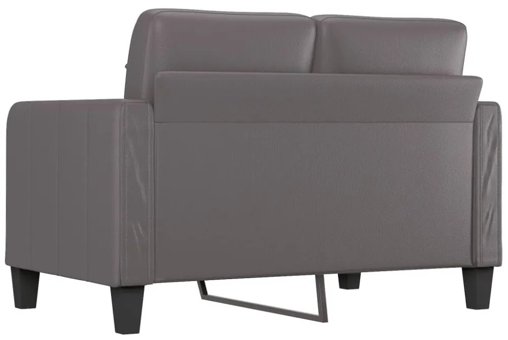 2 személyes szürke műbőr kanapé 120 cm
