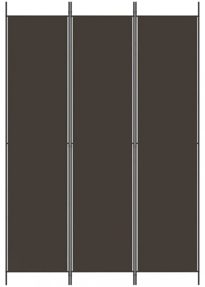 3 paneles barna szövet paraván 150x220 cm