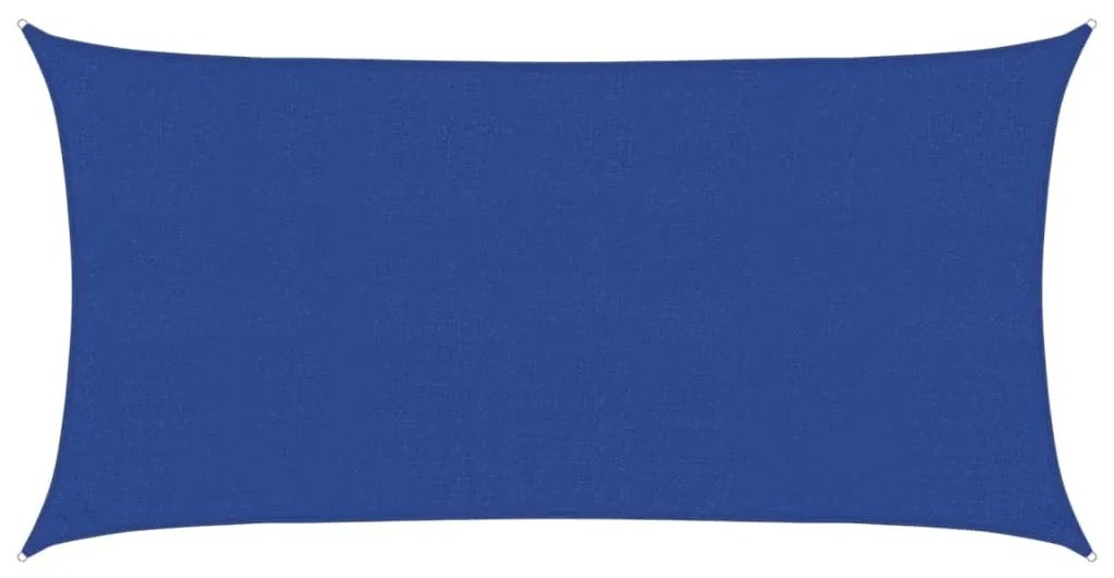 kék négyszögletű HDPE napvitorla 160 g/m² 2,5x5 m