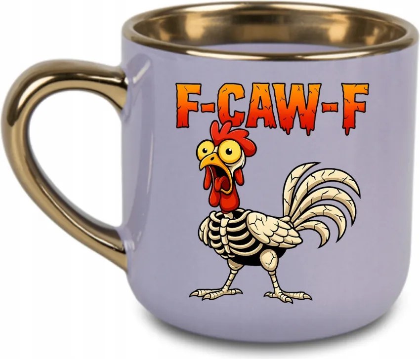 Elegáns bögre „f-caw-f” Arany fül, Humor Premium 400 Lila
