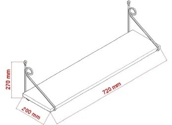 Fali polc SERAMONI 27x72 cm fehér