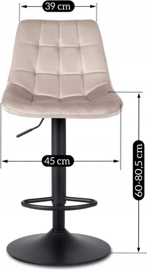 ARCOS 2 bárszék bézs bársony