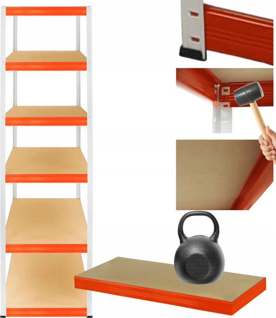 Tárolószekrény fém állvány Helios 213x45x45cm 6Px175kg 300EZER Komb