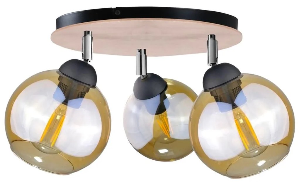 Spotlámpa THEA WOOD 3xE27/60W/230V á. 30 cm