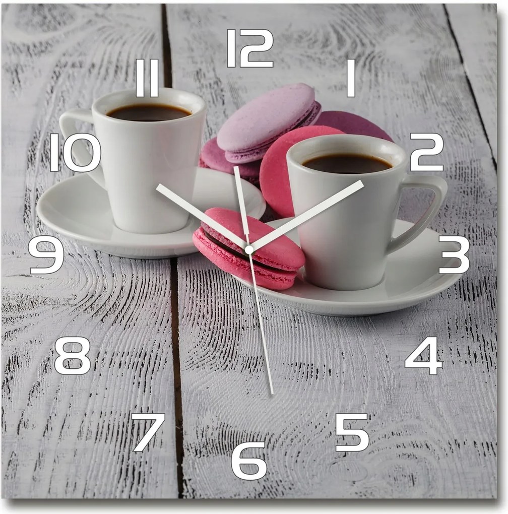 Üveg falióra, nagy Kávé és keksz 60x60