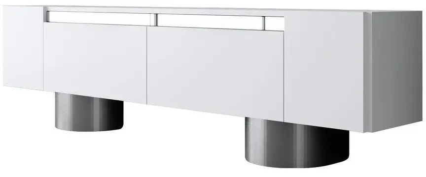 TV szekrény Bohem - White, Silver