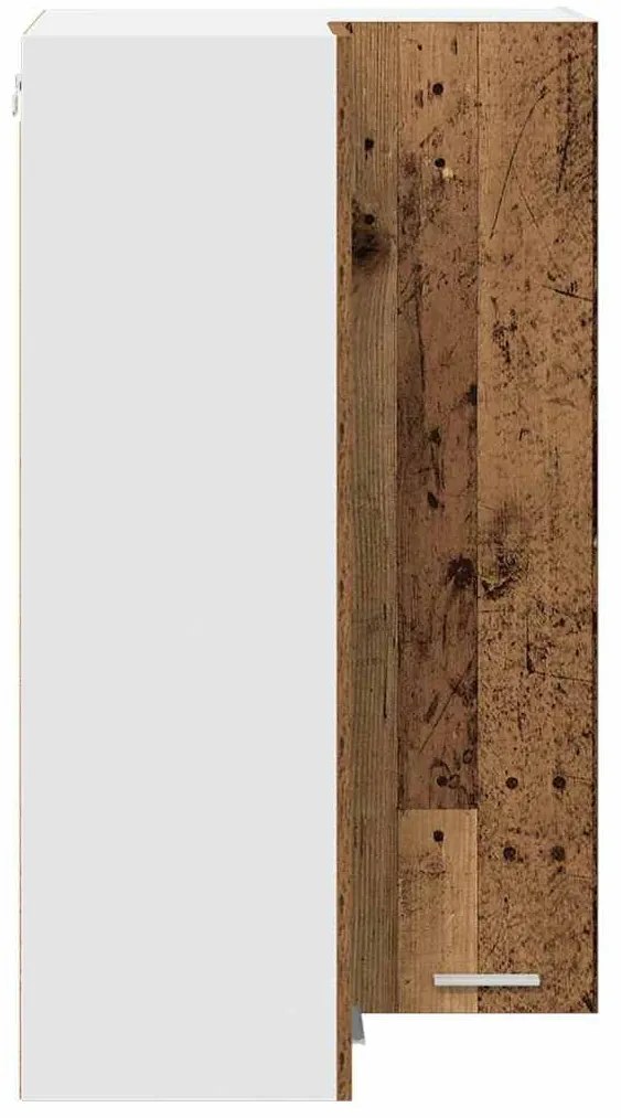 Függő szekrény Riga Régi fa és fehér 57 x 57 x 100 cm Faanyag
