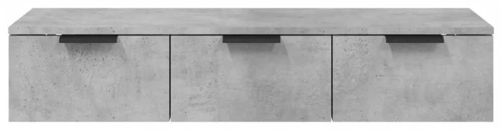 betonszürke szerelt fa faliszekrény 102 x 30 x 20 cm