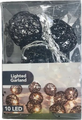 Csillogó fénylánc fekete 10 Led Ajándék