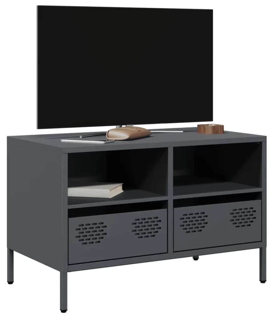 antracitszürke hidegen hengerelt acél TV-szekrény 68x39x43,5 cm
