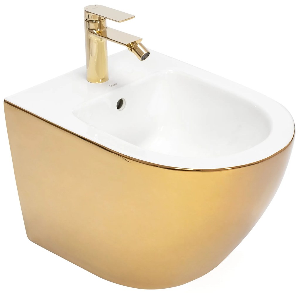 fali bidé Rea Carlo Mini Gold White