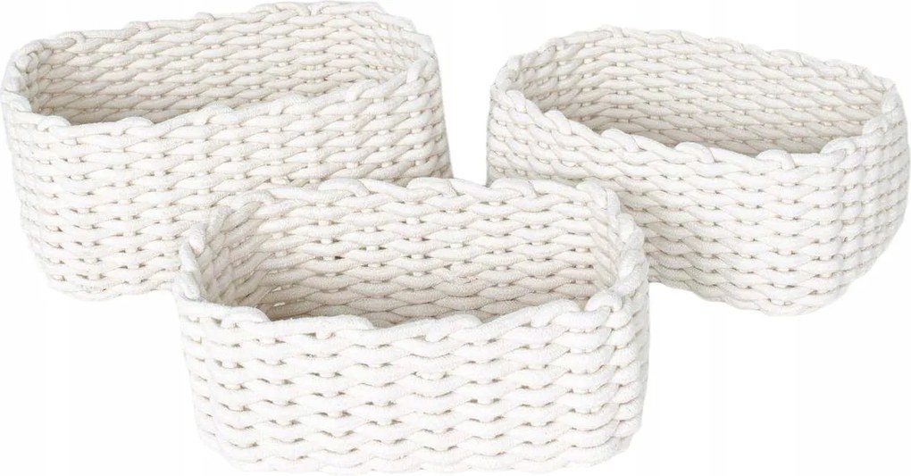 Tároló Kosarak fonott 3 db fehér