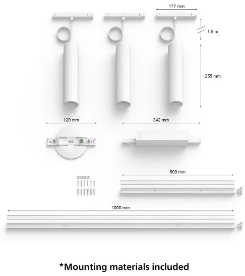 Philips - KÉSZLET 3x LED RGB Dimmelhető csillár zsinóron sínrendszerhez Hue LED RGB/15,6W/230V