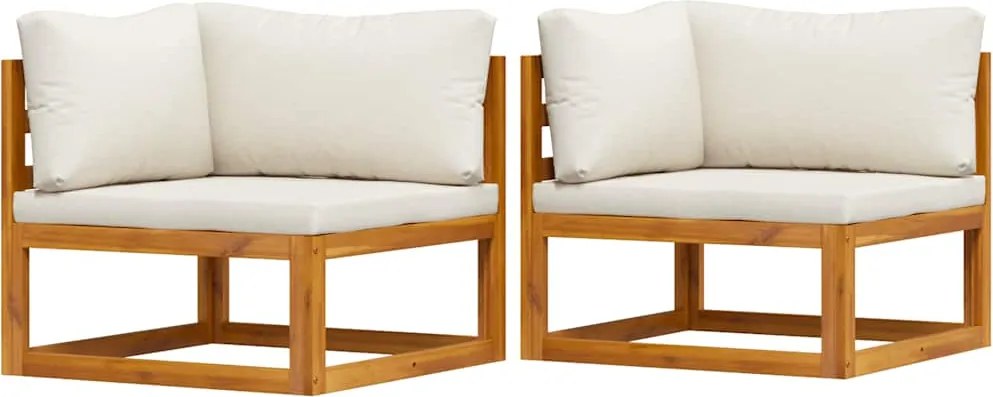 vidaXL 2 db krémszínű és fehér elemes sarokkanapé párnákkal