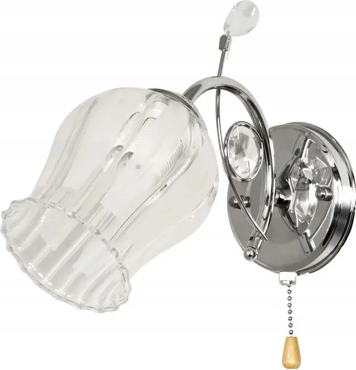 Gyöngyvirág alakú fali lámpa finoman csiszolt E27-es kristályokkal