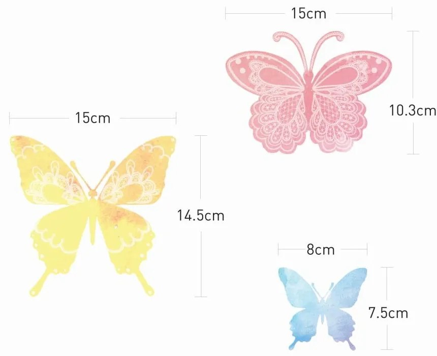Artistic Butterflies 24 db-os falmatrica szett - Ambiance