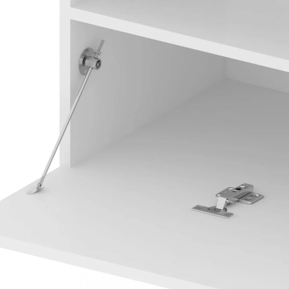 2 db magasfényű fehér TV-szekrény LED-világítással 75x35x40 cm