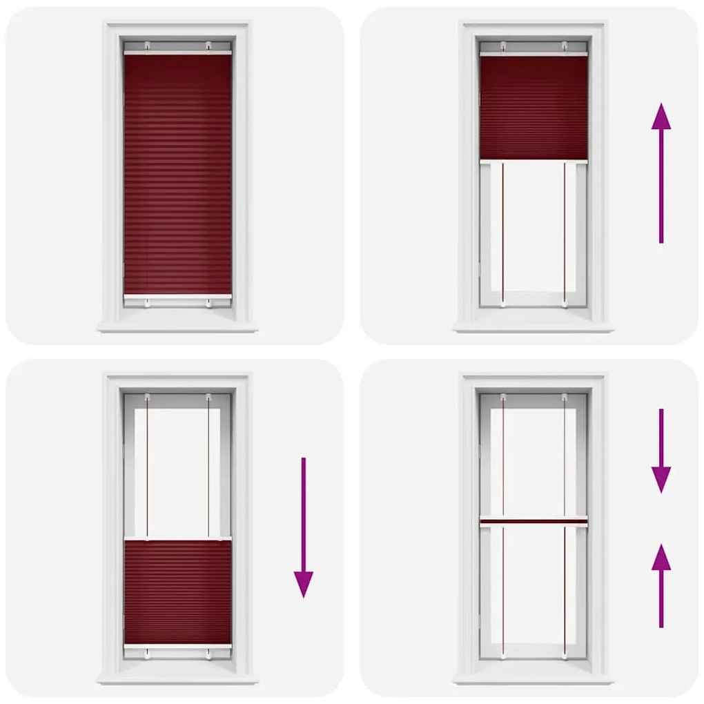 pliszírozott redőny Bordeaux piros 55x150 cm Szövetszélesség