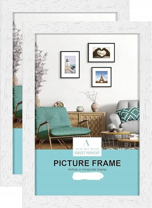 Atob Art Képkeret 18 x 24 cm fehér fa képkeret 2 db