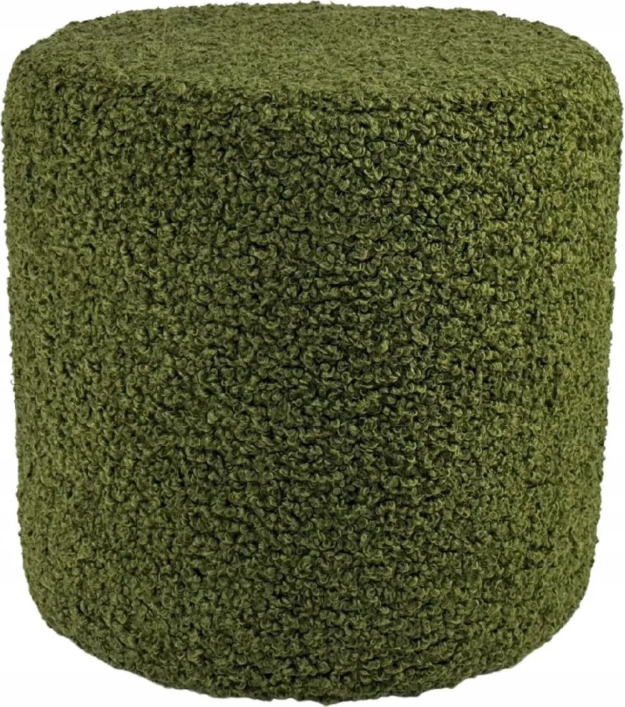 Kerek puff rolf teddy bouclé bárány szín sötétzöld
