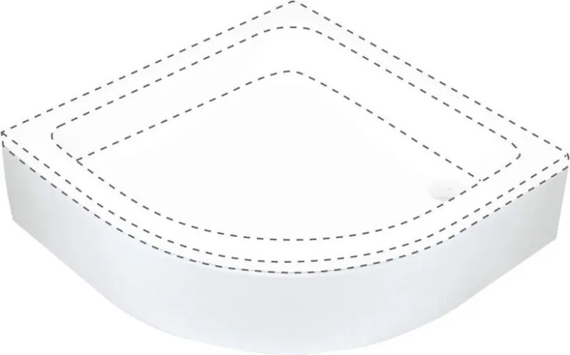 Standard Plus zuhanytálca_80 íves_12cm mély_lábakkal
