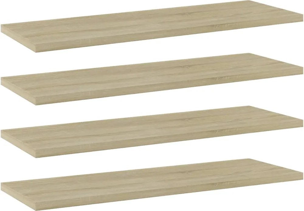vidaXL 4 db sonoma-tölgy színű forgácslap könyvespolc 60 x 20 x 1,5 cm