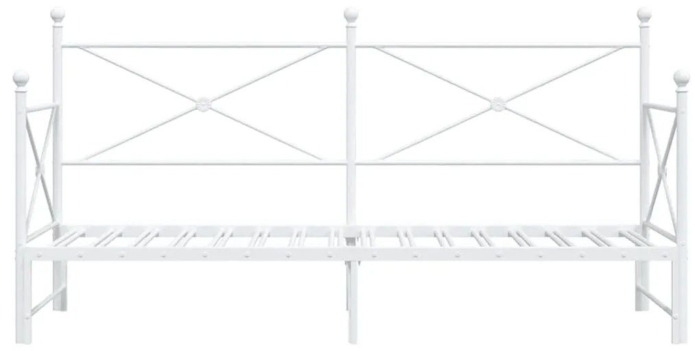 Daybed with Trundle without Mattress White 90x190 cm acél