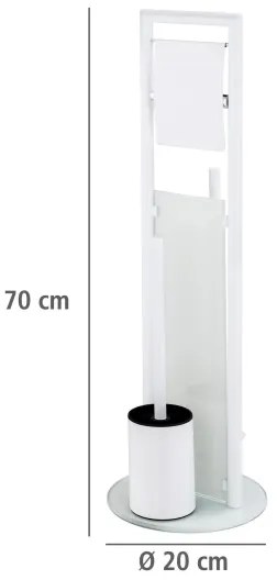 WENKO 24983800 - WC szett RAVINA 20x70 cm rozsdamentes acél/fehér