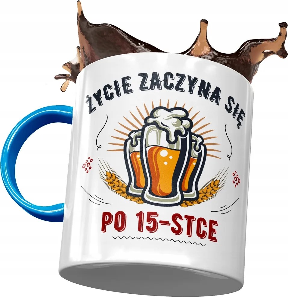 Kék Bögre Születésnapra 15 15. 15. Nyomtatott Fotóval