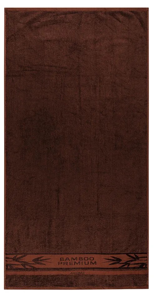 4Home Bamboo Premium törölköző és fürdőlepedő szett, sötétbarna , 70 x 140 cm, 50 x 100 cm