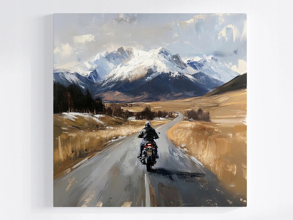 Poszter Motorkerékpár Út Országút Hegyek Utazás Vezetés 40x40