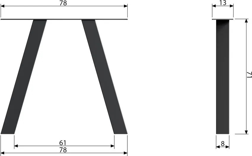 Fekete fém bútorláb szett 2 db-os Tablo – WOOOD