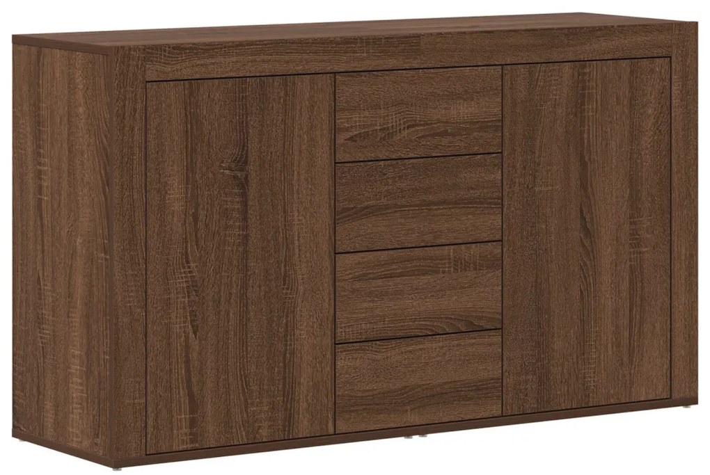 Oldalszekrény Barna tölgy Mérnöki fa 120 x 36 x 69 cm