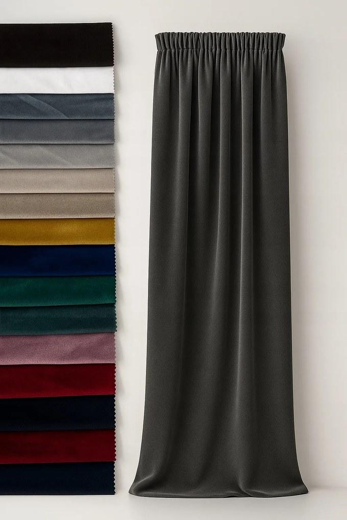 Velvet Prémium Függöny 150 x Az Ön Mérete 12 szín Varrott Lengyelországban